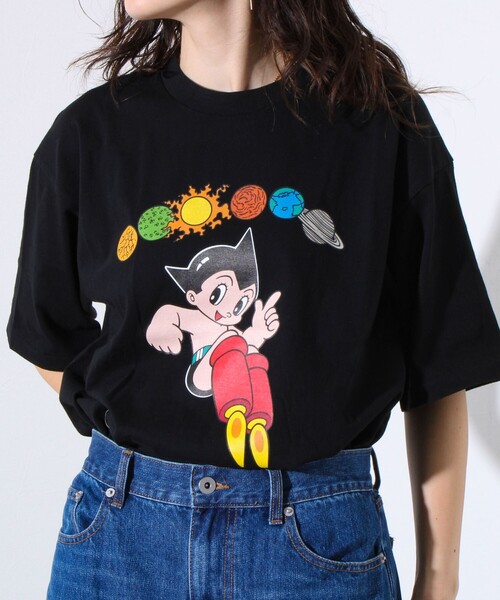 【激レア1点物】鉄腕アトム　ASTRO BOY紺　ブラックジャック黒Tシャツ着用 GLOSTER tシャツ 鉄腕アトム（ASTRO BOY）/ブラック・ジャック