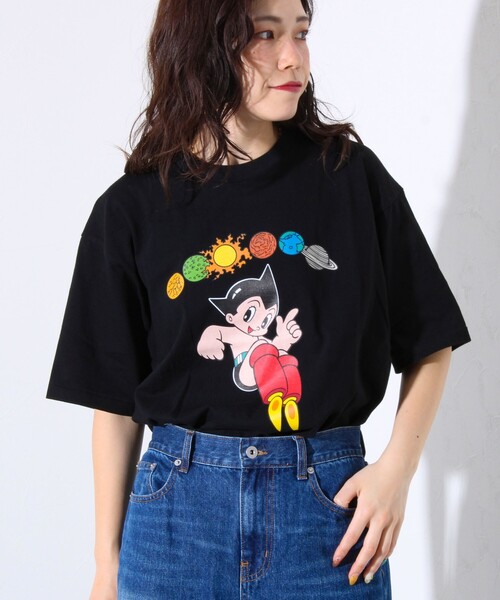 【激レア1点物】鉄腕アトム　ASTRO BOY紺　ブラックジャック黒Tシャツ着用 GLOSTER tシャツ 鉄腕アトム（ASTRO BOY）/ブラック・ジャック