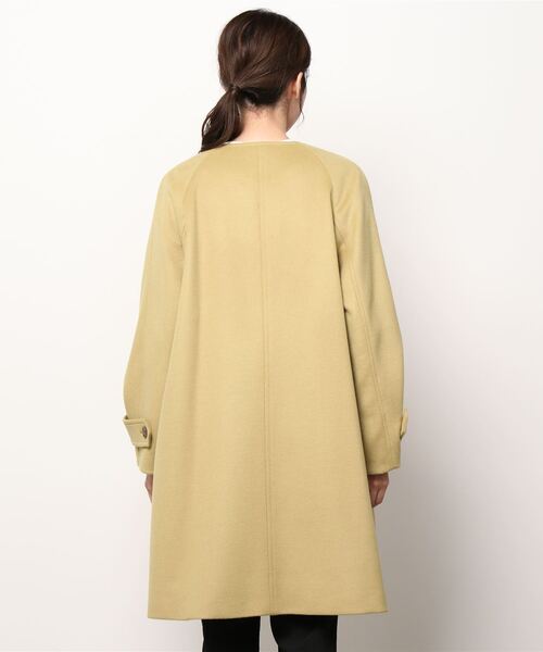 UNITED ARROWS ベージュ/イエロー ウールコート BEAUTY＆YOUTH UNITED ARROWS ノーカラーコート S ナチュラル