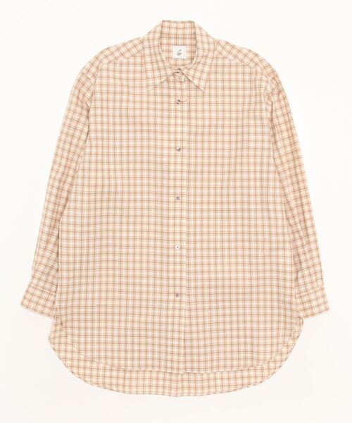 「6」 長袖シャツ 36 ベージュ レディース