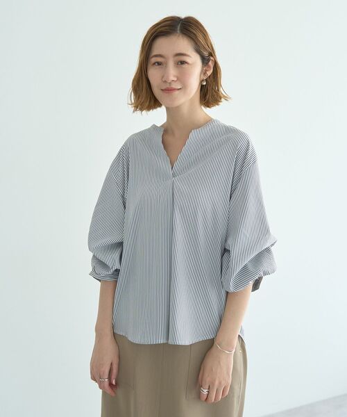 ブラウス シャツ ボリューム袖スキッパーブラウス レディース 楽天市場】ボリューム袖 スキッパー シャツ ブラウス レディース
