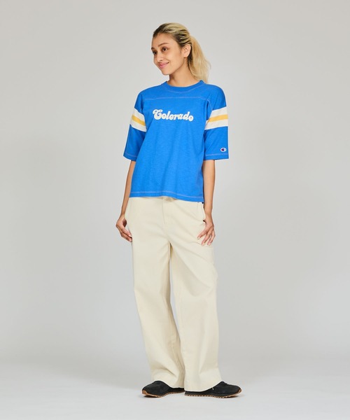「Champion」 半袖Tシャツ MEDIUM イエロー系その他3 レディース