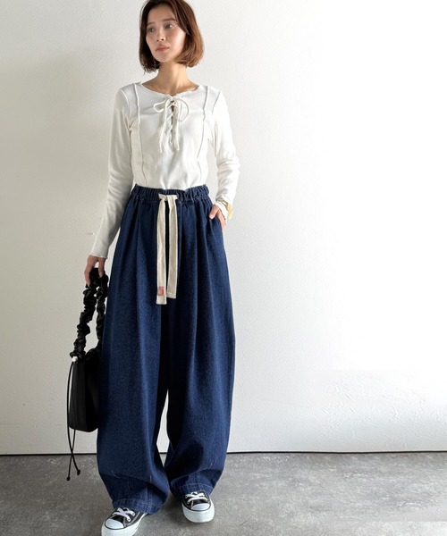 Java ワイドパンツ ジーンズ デニム デニムパンツ 「JaVaジャバコラボ