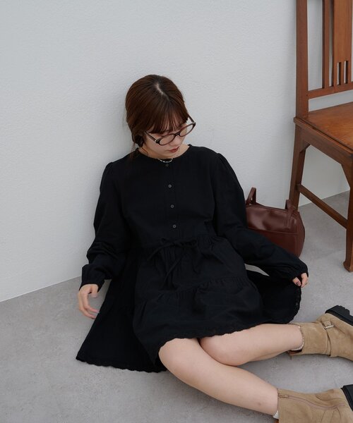 Discoat（ディスコート） ワンピース 「umm.」裾レースティアードミニ