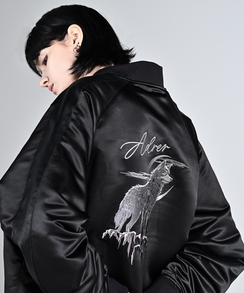【新品・即完】ADRER プレミアムリバーシブルスカジャン Mサイズ premium reversible suka jumper -wolf/flower- / プレミアム