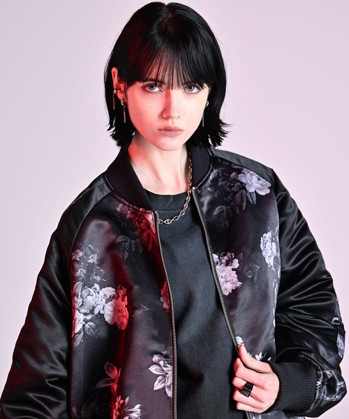 ADRER スカジャン premium reversible suka jumper -wolf/flower
