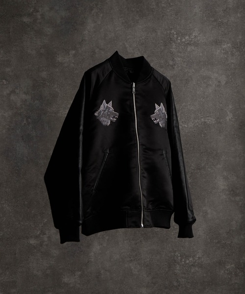 ADRER スカジャン premium reversible suka jumper -wolf/flower