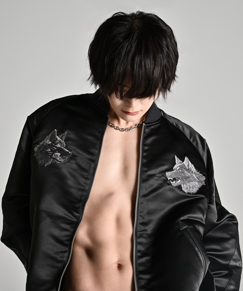 ADRER スカジャン premium reversible suka jumper -wolf/flower
