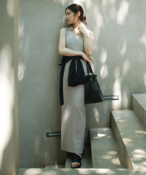 ワンピース L'AUBE BLANC NOBLE ワンピース 「NOBLE×L'AUBE BLANC」ミラノリブジャージ