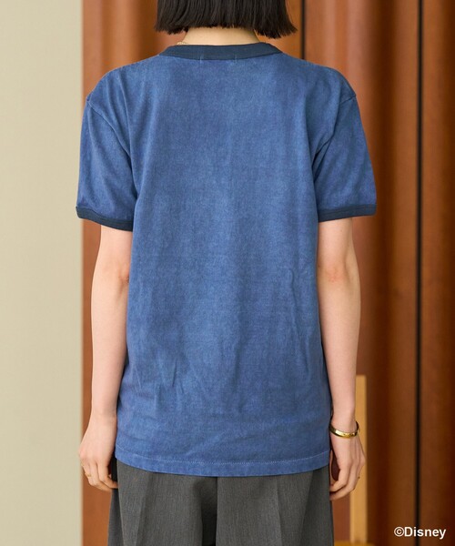 tシャツ 「MICKEY MOUSE」 リンガーTシャツ/ミッキーマウス レディース BASICKS - 【25SS】ミッキーマウス ヴィンテージ リンガー T