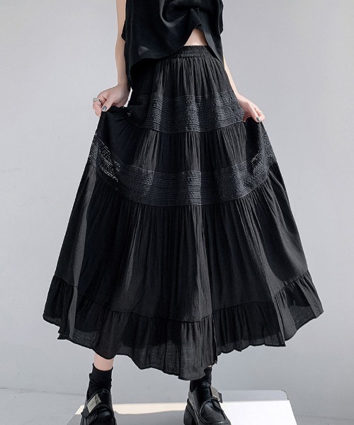 新品❤️ARCHIVIO 黒 プリーツスカート タフタ プリーツスカート（スカート）｜STRASBURGO