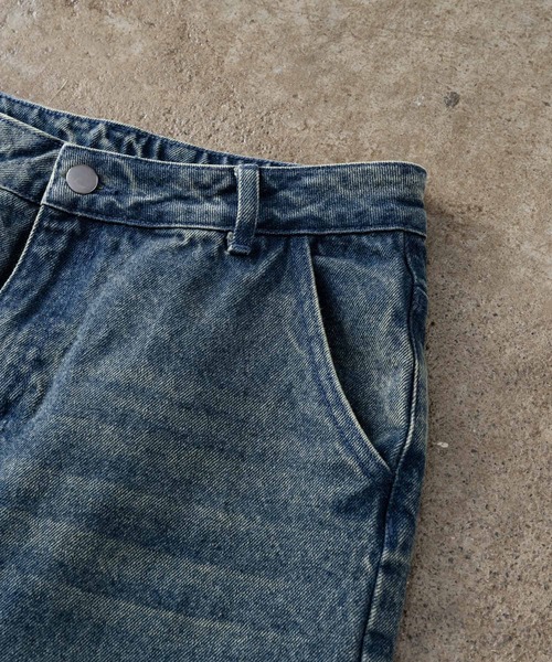 「ADAMASTE」 加工デニムパンツ LARGE ブラック メンズ