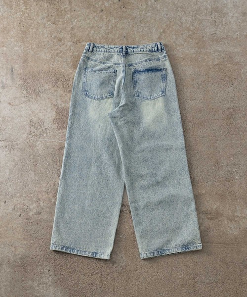 「ADAMASTE」 加工デニムパンツ LARGE ブラック メンズ