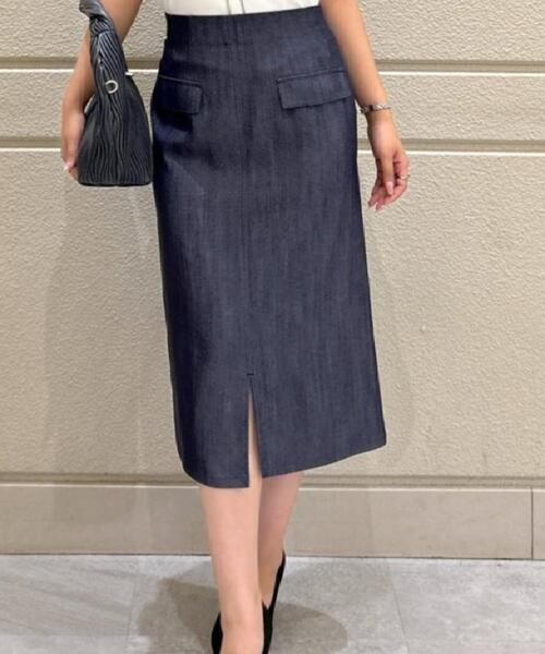 クード シャンス（COUP DE CHANCE）/【手洗い可／日本製】デニム風ナロータイトスカート COUP DE CHANCE（クードシャンス） スカート 「手洗い可／日本製