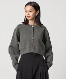 EMMEL REFINES ビジュー ミニ カーディガン　ネイビー EMMEL REFINES＞EM HW ビジュー ミニ カーディガン（カーディガン