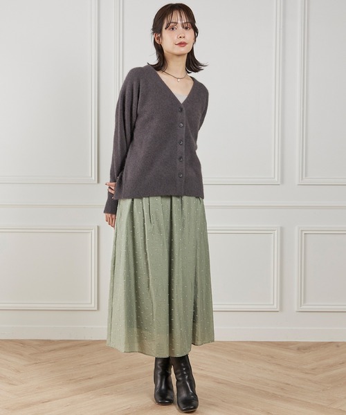 INED（イネド） スカート ラメドットタックスカート「セットアップ対応