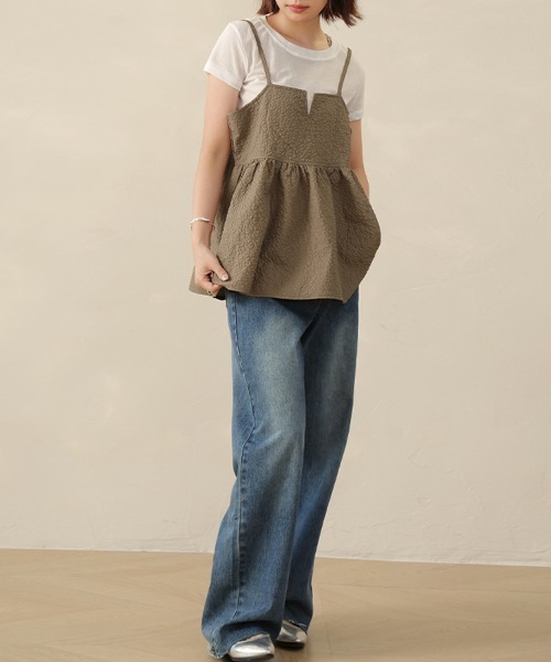 【OLIVE】ポリエステルジャガード レイヤードキャミソール UNITED ARROWS LTD. OUTLET｜ポリエステルジャガード レイヤード