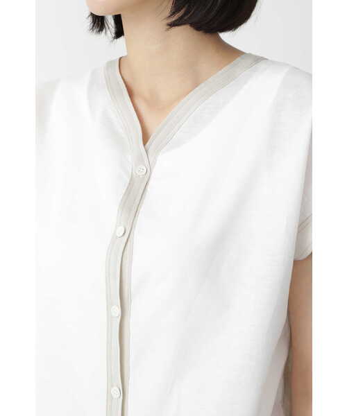 「human woman」 半袖ブラウス MEDIUM ネイビー レディース_画像2