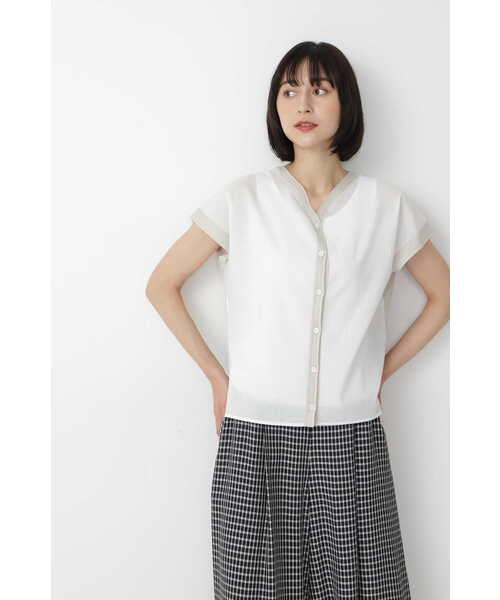 「human woman」 半袖ブラウス MEDIUM ネイビー レディース_画像7