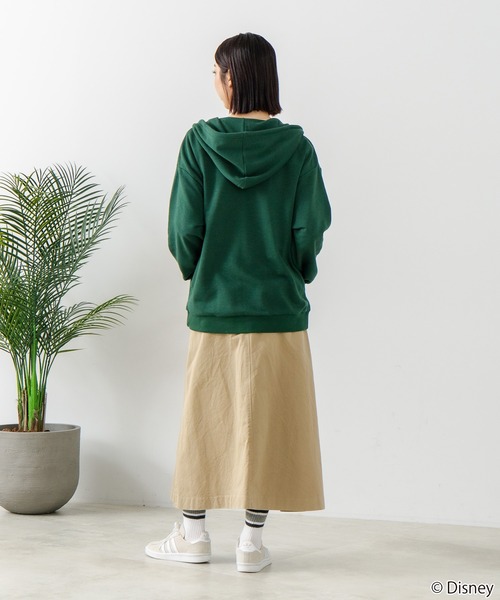 ディズニーリゾート　ミッキー　バルーンパーカー レトロ 裏起毛　緑　グリーン Disney（ディズニー） パーカー 「Disney /ディズニー」裏毛フルジップ