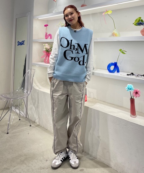 「SHAGGIE」 ノースリーブニット FREE ブルー レディース_画像6