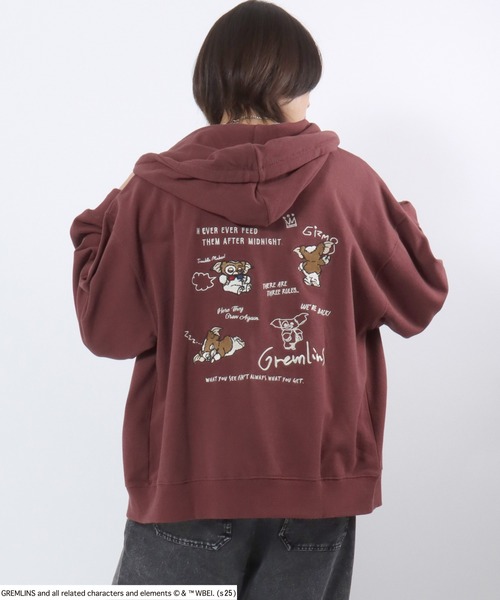 パーカー GREMLINS（グレムリン）キャラクター刺繍スウェットジップ