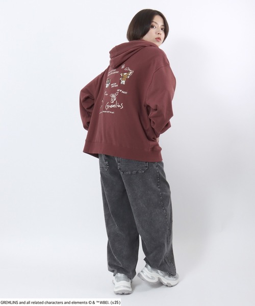 パーカー GREMLINS（グレムリン）キャラクター刺繍スウェットジップ