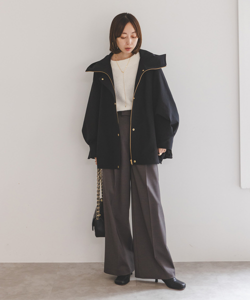 「NOBLE」 ジップアップブルゾン 36 ブラウン レディース_画像6