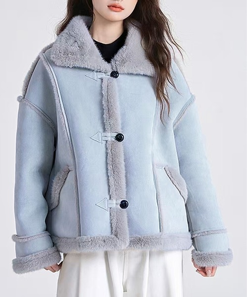 AsheKsha ムートンコート ボアコート 「新作」秋冬の必需品！毛糸の襟