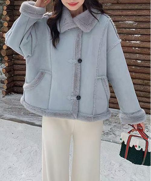 AsheKsha ムートンコート ボアコート 「新作」秋冬の必需品！毛糸の襟