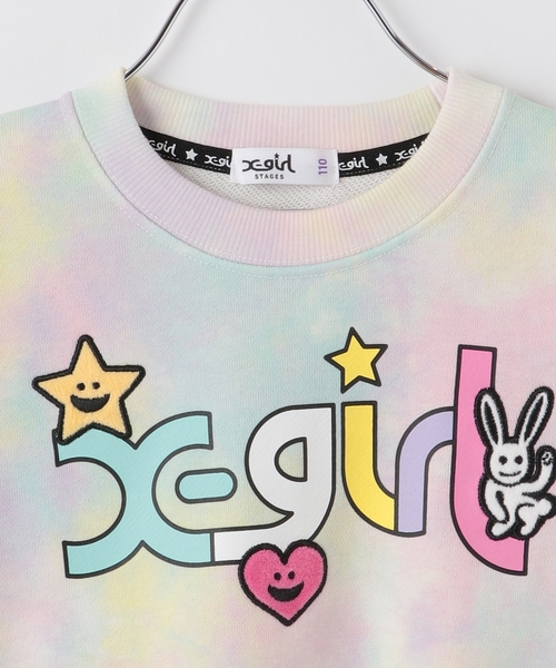 X-girl Stages（エックスガールステージス） トレーナー カラフルロゴ