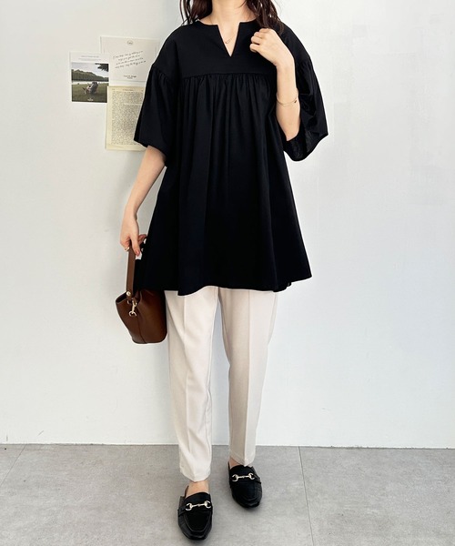 「GeeRA」 半袖チュニック MEDIUM ブルー レディース_画像4