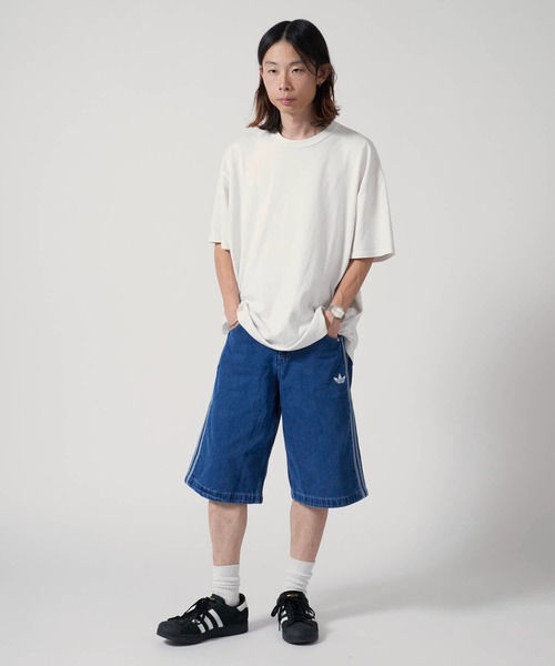 adidas originals ファイヤーバード　ネイビー　ルーズフィット adidas（アディダス） ジーンズ DENIM FIREBIRD SHORTS ファイアー