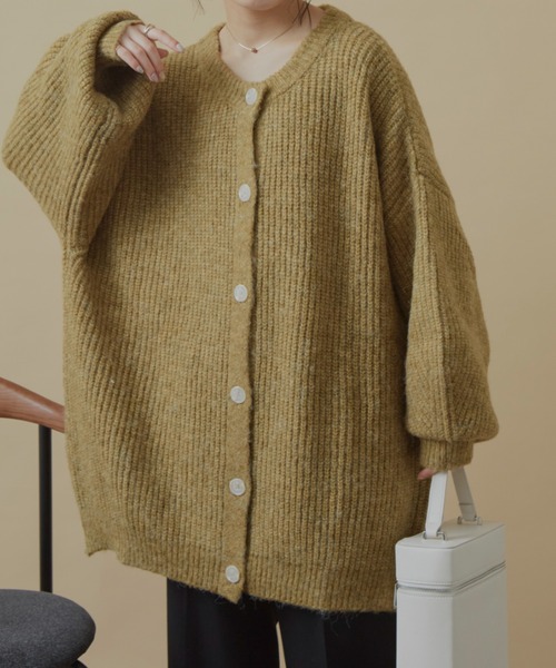 「VANNIE U」 ニットカーディガン FREE グリーン レディース_画像3