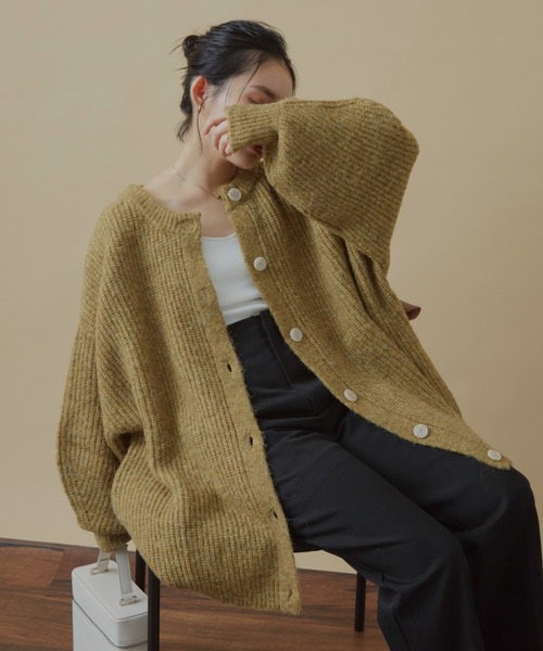「VANNIE U」 ニットカーディガン FREE グリーン レディース_画像6