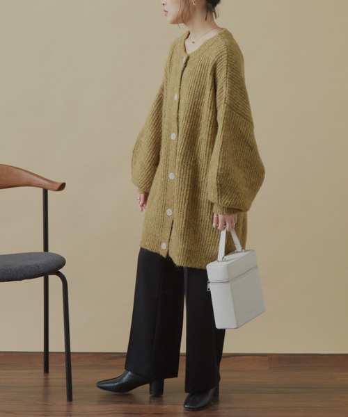 「VANNIE U」 ニットカーディガン FREE グリーン レディース_画像7