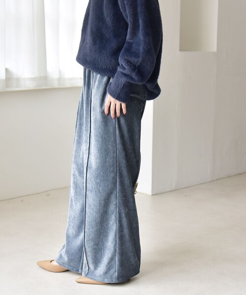 quaranciel パンツ quaranciel:「洗濯機可能」ポリエステル ベロア