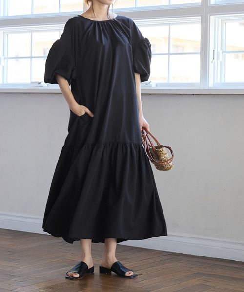 「coca（coca）」 半袖ワンピース M ネイビー レディース_画像3