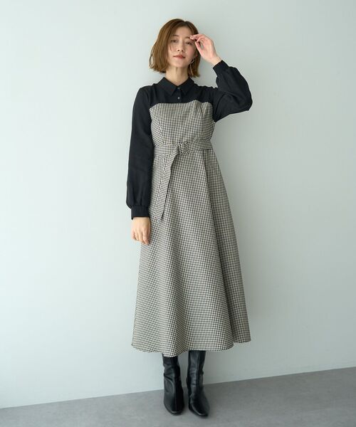 YECCA VECCA（イェッカヴェッカ） ワンピース チェック柄ベア