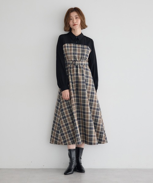 YECCA VECCA（イェッカヴェッカ） ワンピース チェック柄ベア