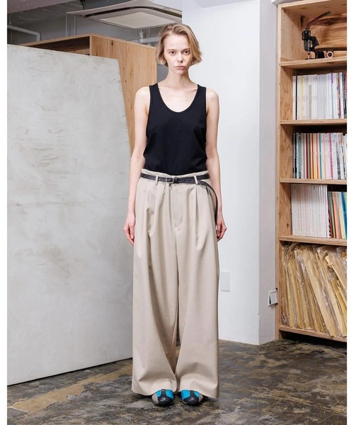 VOAAOV(ヴォアーブ) スラックス BISHU OLD WOOL GABARDINE Tuck Wide VOAAOV(ヴォアーブ) スラックス BISHU OLD WOOL GABARDINE Tuck Wide
