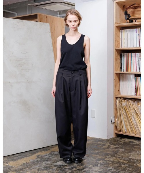 VOAAOV（ヴォアーブ） スラックス BISHU OLD WOOL GABARDINE Tuck Wide