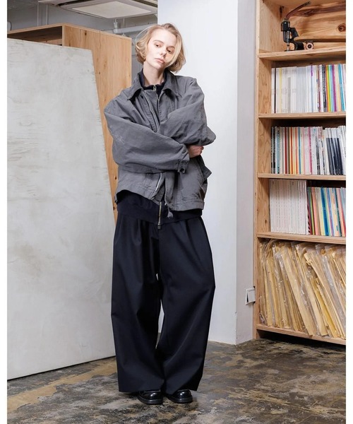 VOAAOV（ヴォアーブ） スラックス BISHU OLD WOOL GABARDINE Tuck Wide