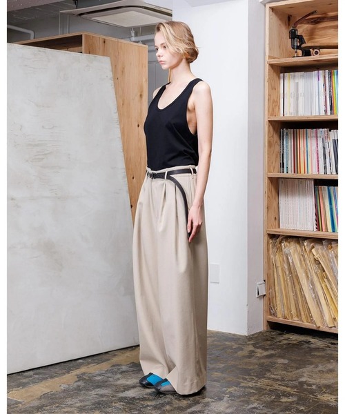 パンツ VOAAOV REFINE WOOL SERGE TUCK WIDEPANTS VOAAOV（ヴォアーブ） スラックス BISHU OLD WOOL GABARDINE Tuck Wide