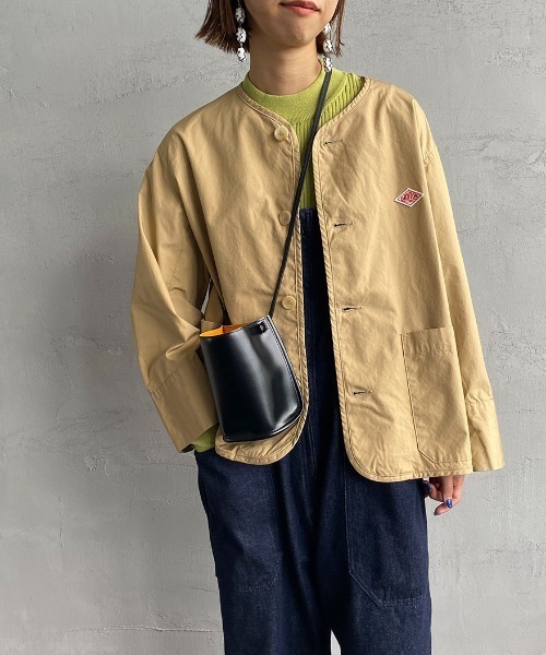 DANTON ノーカラージャケット 34 ベージュ Danton（ダントン） ノーカラージャケット 34 ベージュ レディース