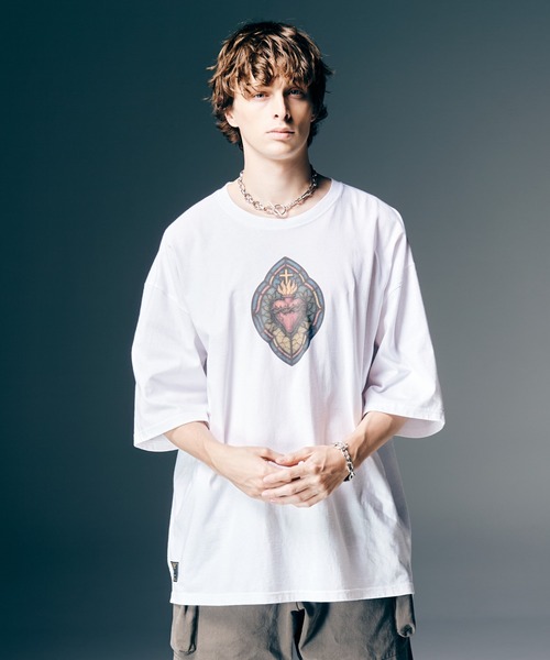 新品 完売品 glamb ステンドグラスＴシャツ S ホワイト glamb（グラム） tシャツ Stained Glass T-Shirt II / ステンドグラスT