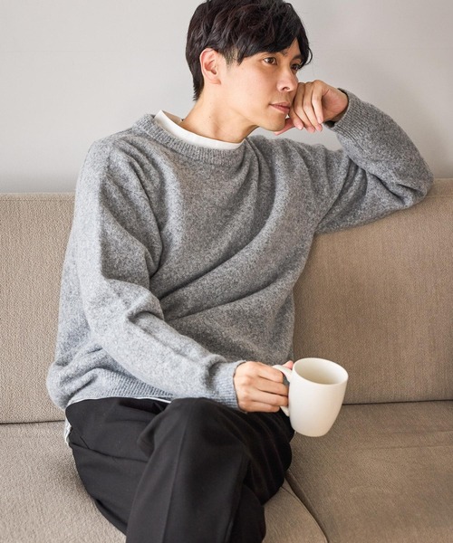 【  】セーター 2点セット（グレー・ブラック） 予約]ミックスケーブルポリエステルニットプルオーバー/グレー – Lumier