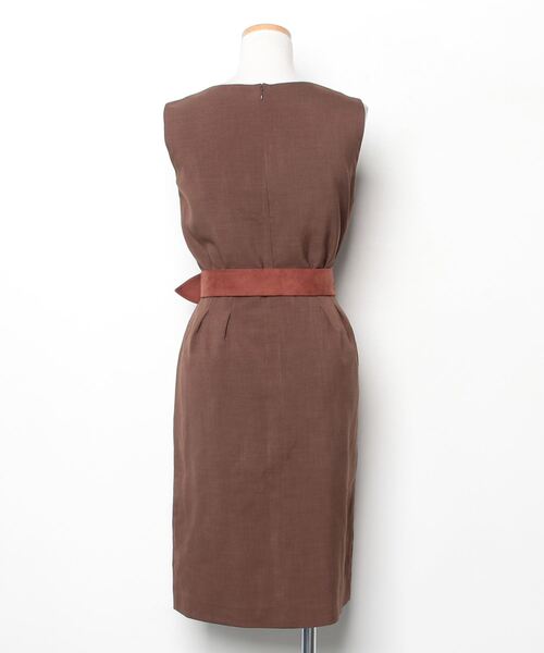 「Debut de Fiore」 ノースリーブワンピース 36 ブラウン レディース_画像2