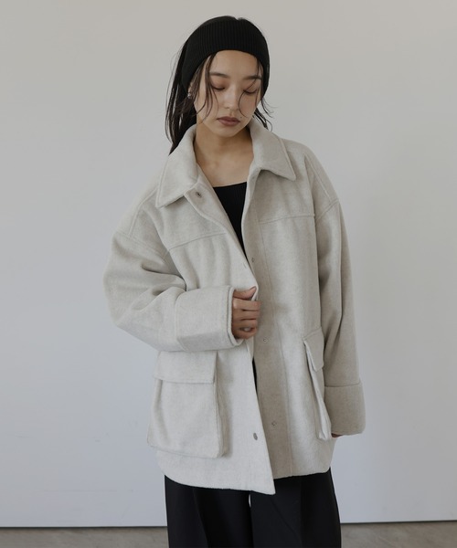 美品 シンプルライフ ミックスカラー ニット カバーオールジャケット Lジャージ loin nuit コート アウター mix color knit jacket / ミックスカラー