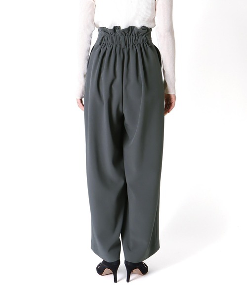 Jines（ジネス） パンツ ハイウエストワイドカーブパンツ レディース